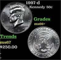 1997-d Kennedy Half Dollar 50c Grades GEM++ Unc