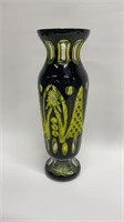 Carl Schappel Bohemian Czech cut glass vase.