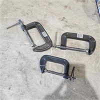 2 - 4" C Clamps, 1 - 3" C Clamps