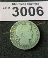 1903 Barber silver half dollar