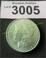 Uncirculated 1889 Morgan silver dollar