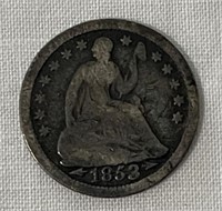 1853 O Seated Liberty Half Dime