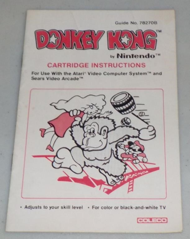 Donkey Kong by Nintendo Instruction Book