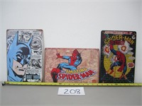 3 Metal Signs - Spider-Man and Batman