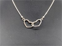 .925 Sterling Silver "Entertwined Hearts" Neckla