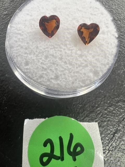 .76 tcw Garnet Heart Shaped Matched Genuine Stones