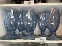 12 unmarked iced Tea glasses Blue