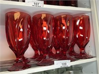 12 unmarked ices tea glasses Red
