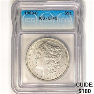 1889-O Morgan Silver Dollar ICG EF45