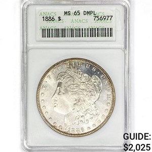 1886 Morgan Silver Dollar ANACS MS65 DMPL