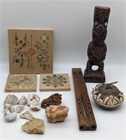 (N) native American items including flutes,