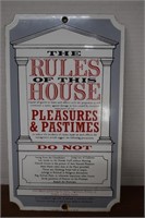 1991 Porcelain Sign, The Rules Of This House