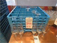 LOT, ASSORTED GLASSWARE W/THIS RACK