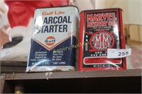 GULF AND MARVEL MYSTERY OIL CANS