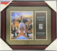 Malcolm X Framed Stamp Artwork