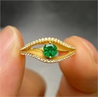 Natural Emerald 18Kt Gold Ring