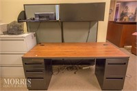 Desk with partition 72"w 38"d 67"t