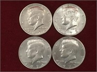 4 US Half Dollars - 1972, 73, 74 & 77