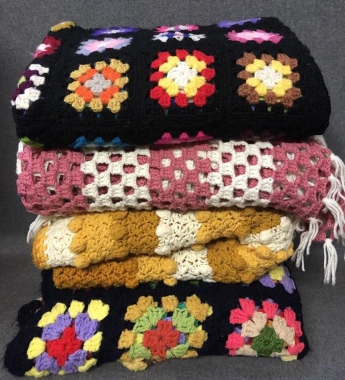 Assorted Colorful Afghans