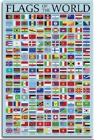 P628 Flags Of The World Canvas Art 12x18 Inches