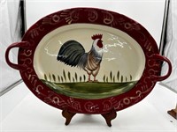 Jay Imports Ceramic 18” Rooster Platter