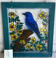403 - BLUE BIRD FRAMED ART PANEL (N)