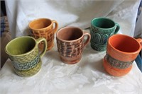 MCM LOT OF 5 HEAVY MUGS FROM JAPAN
