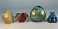 4pc Art Glass Various Studios