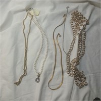 Vintage Faux Pear Chain Multi-Strand Necklace Lot