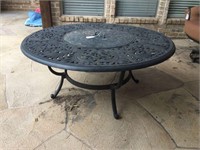 Scrolled Metal Outdoor Coffee Table with Inset