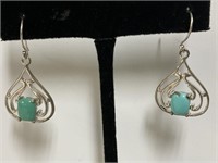 Sterling Turquoise Earrings, New 3.6gr TW