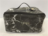 Lavish marble print black make up bag