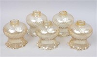 5 Ruffled Edge Gold Luster Lamp Shades