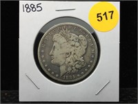 1885 Morgan Silver Dollar in Flip