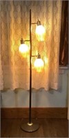 Mid Century 3 Way Amber Glass Lamp