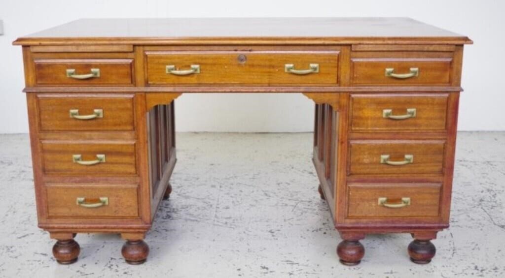 Vintage twin pedestal desk