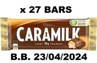 27 x 50g CARAMILK CHOCOLATE BARS - B.B. 23/04/2024