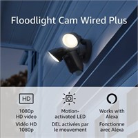 RING FLOODLIGHT SECURITY CAMERA WIRED PLUS (BLACK)