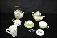 Lot Various Porcelain Tea Pots & Tea Accessories