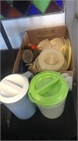 Plastic bowls lids pitchers  box