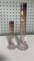 Pair of Signed Moser Glass Vases