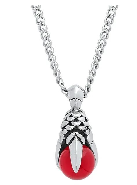 Men's Red Crystal Claw Goth Pendant