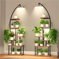 Tall Plant Stand Indoor with Grow Light 2-Pk