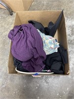 Box of Clothing Items & Ext Plug Ins