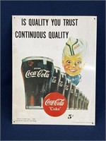 1995 Coca Cola Coke 5 cent Metal Sign 10 3/4"x14"
