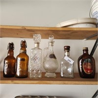 Vintage Glass Decanters & Bottles