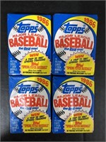 LOT OF (4) 1986 TOPPS MLB BASEBALL CARDS UNOPENED