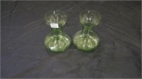 Small green vases.