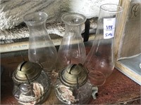 5 Pc oil lamps & hurricanes