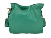 Green Soft Leather Crossbody Bucket Bag